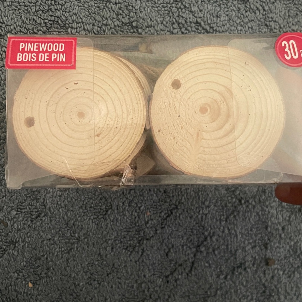 Brand New Natural Wood Slice Ornaments with Bark